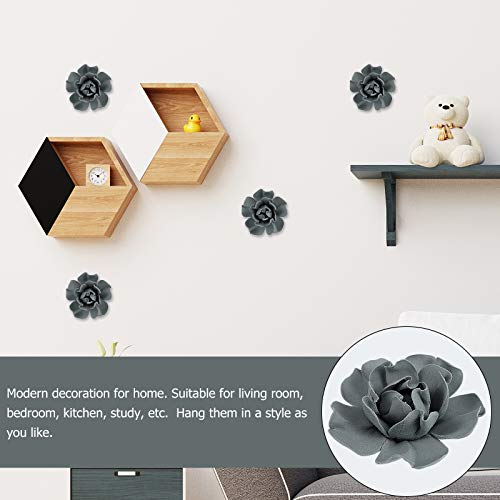 4 Pcs Ceramic Flower Wall Decoration