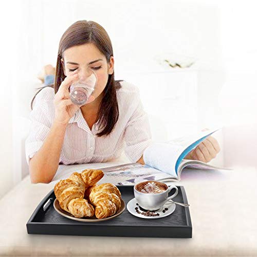 Black Serving Tray with Handle