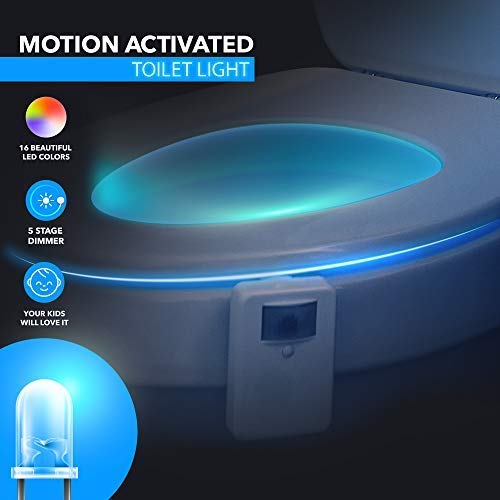 16-Color Toilet Night Light, Motion Sensor Activated Bathroom LED Bowl Nightlight