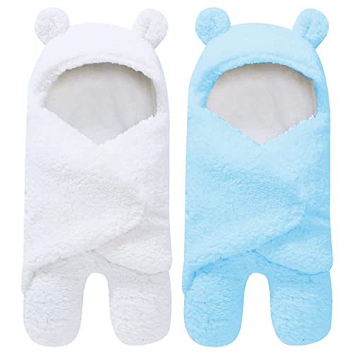 2 Pack Sherpa Baby Swaddle Blanket