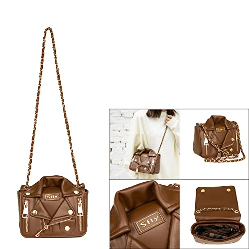 Women Leather Satchel Chain Strap Shoulder Bag Le