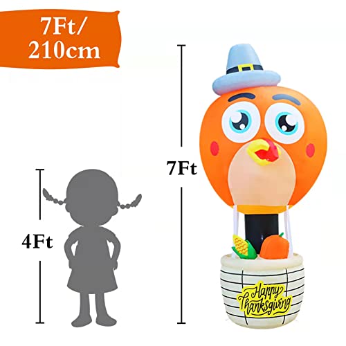 7 Ft Tall Thanksgiving Inflatables Turkey Decoration