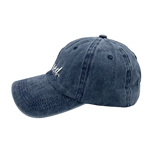 Embroidered Blessed Washed Cotton Baseball Cap for Men/Women