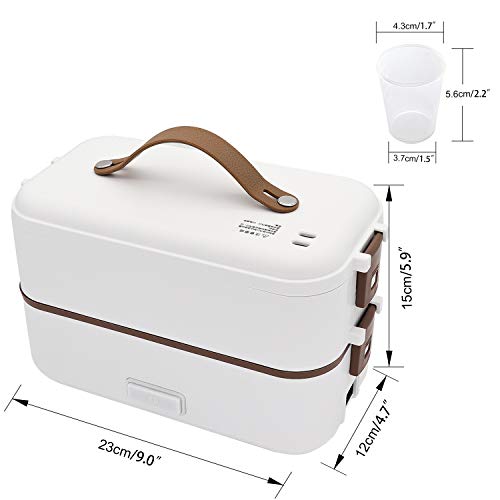 Self Cooking Electric Lunch Box, Mini Rice Cooker, 2 Layers Steamer, 800ML/110V (ONLY THE WALL PLUG)