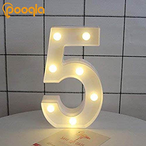 Decorative Led Light Up Numbers -White Plastic Marquee Numbers Battery Operated