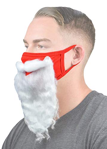 Christmas Face Mask Funny Bearded Santa Costume for Adults