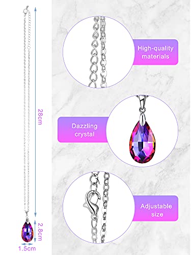 12 Pcs Cubic Zirconia Pendant  Teardrop Crystal Necklace for Women