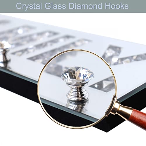 Crush Diamond Mirrored Plaque Sign for Wall Decor & Key Holder