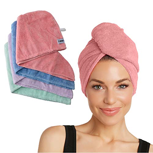 4 Pack Twist Microfiber Hair Towel Wrap for Women & Men