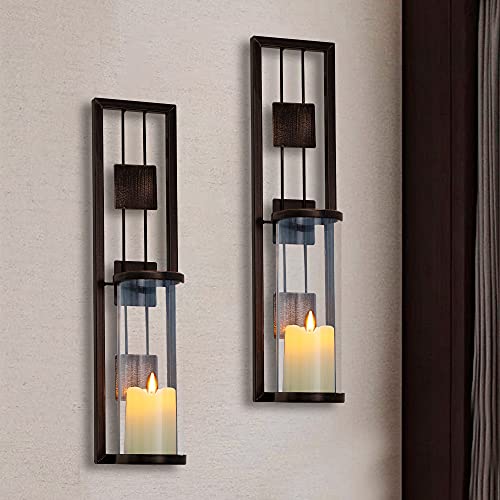 Wall Sconce Candle Holder Metal Wall Decorations Set of 2