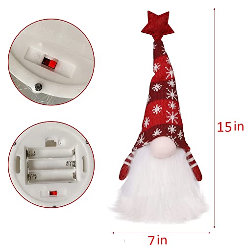 Handmade Plush Lighted Christmas Gnome Decoration