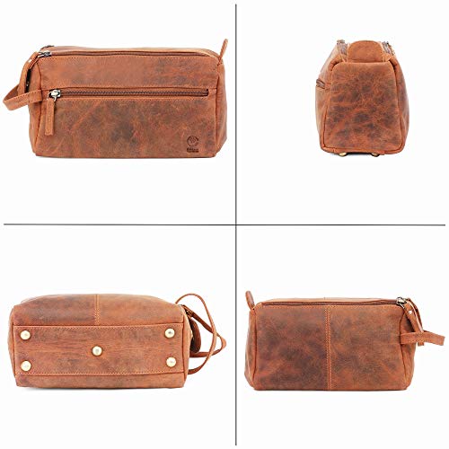 Leather Toiletry Bag - Hygiene Organizer Travel Kit