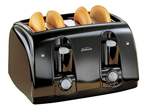 Wide Slot 4-Slice Toaster, Black