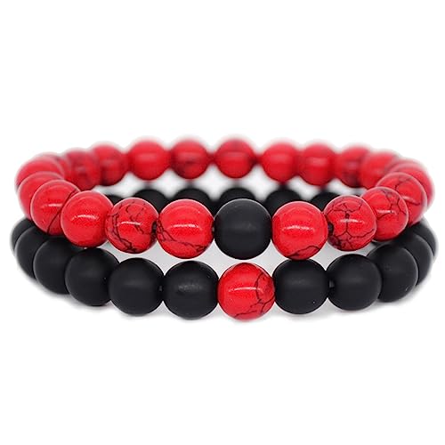 Men Women Lava Bracelet Beads Bracelet Bangle Stretch Stone Beads Bracelets Friendship Couples Gifts,