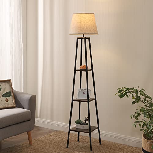 65" Farmhouse Floor Lamp w/ 3 Tiers Shelves