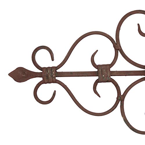 Rustic Floral and Scrolled Metal Wall Decoration 8" H x 44" L, Textured Bronze Finish