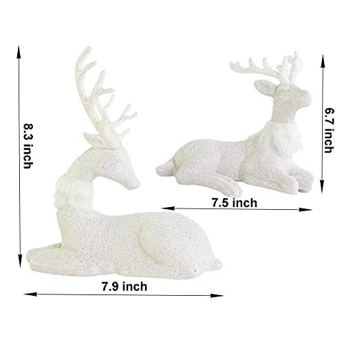 2 Pcs Glitter Reindeer Christmas Decoration