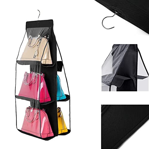 2 Pcs 6 Pockets Hanging Purse Handbag Organizer