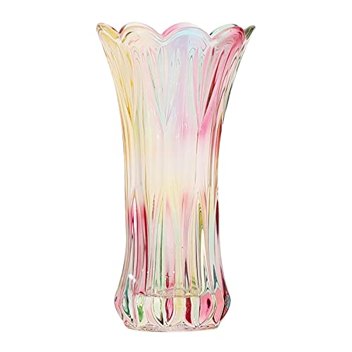 Large Flower Vase Phoenix Tail Shape Thickened Crystal Glass for Home Decor