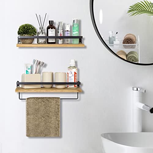 Set of 2 -Floating Storage Shelves Wall Mounted