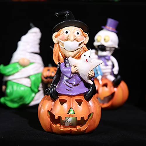 5.7-inch Resin Halloween Pumpkin Decoration, w/ LED Lights