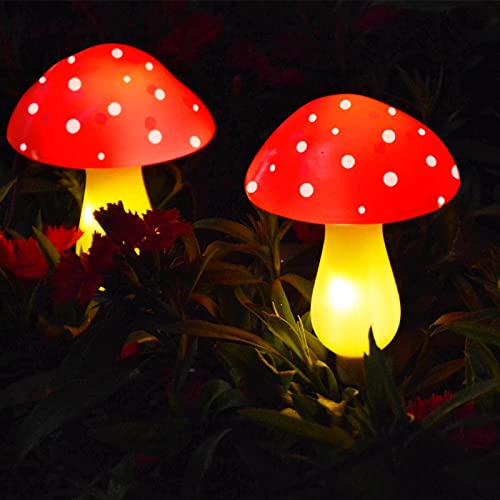 Set of 6 Solar Mushroom Lights Garden Outdoor Decoration