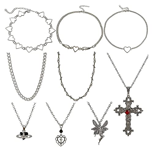 9 PCS Grunge Necklace Set for Women