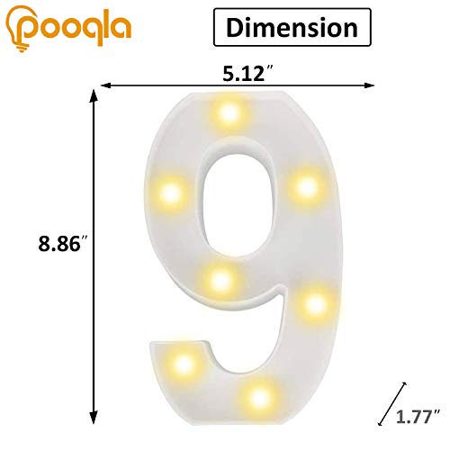 Decorative Led Light Up Numbers -White Plastic Marquee Numbers Battery Operated