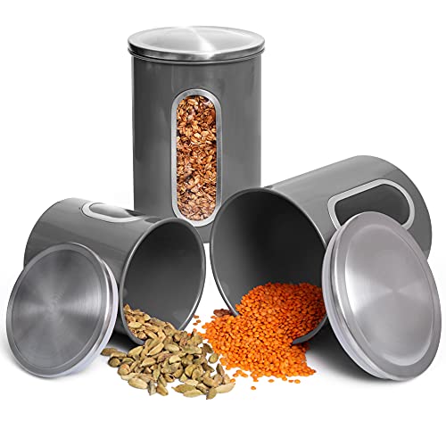 3 Pc Airtight  Canisters Sets For The Kitchen w/ See Through Window