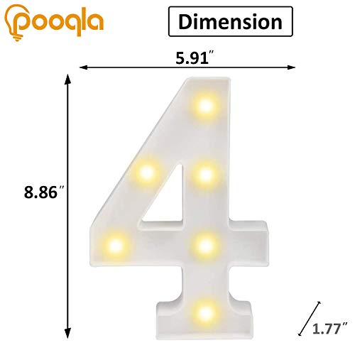 Decorative Led Light Up Numbers -White Plastic Marquee Numbers Battery Operated