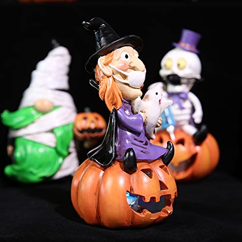 5.7-inch Resin Halloween Pumpkin Decoration, w/ LED Lights