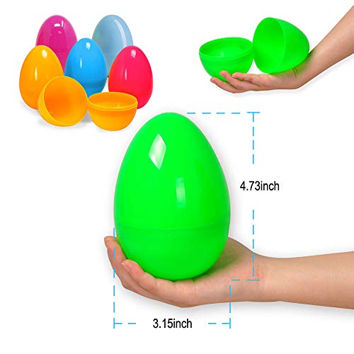 Large Surprise Eggs Filled 6 Pack Easter Eggs w/ Wind-Up Novelty Jumping Chics & Animal Stickers