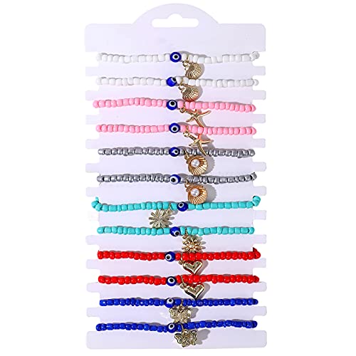 Colorful Evil Eye Bracelets Adjustable String knot Buckle Cross