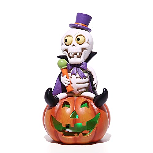 5.7-inch Resin Halloween Pumpkin Decoration, w/ LED Lights