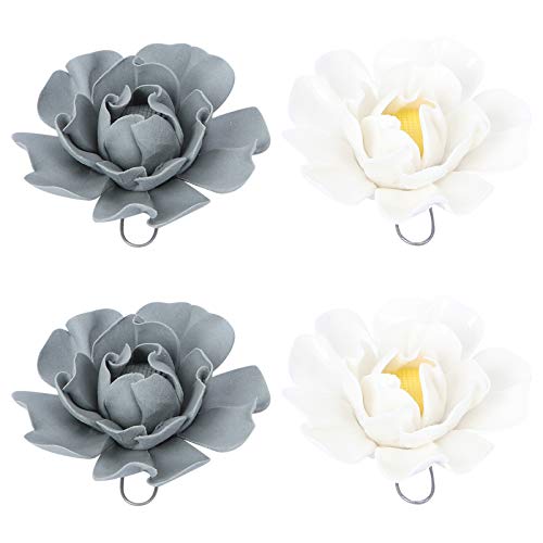 4 Pcs Ceramic Flower Wall Decoration