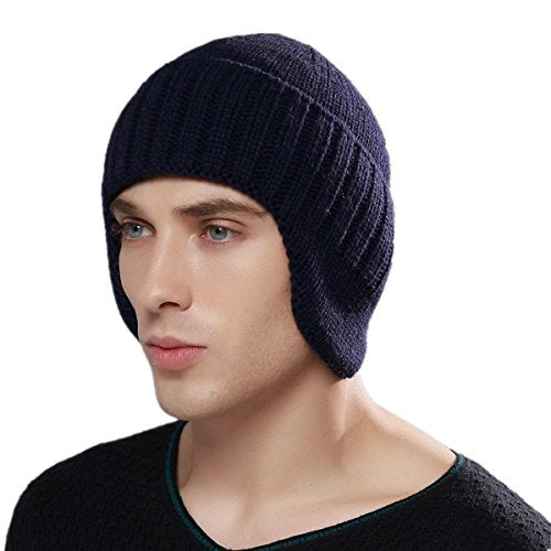 Mens Winter Knit Earflap Hat