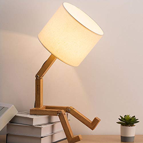 Cute Desk Lamp w/  Wood Base Changeable Shape