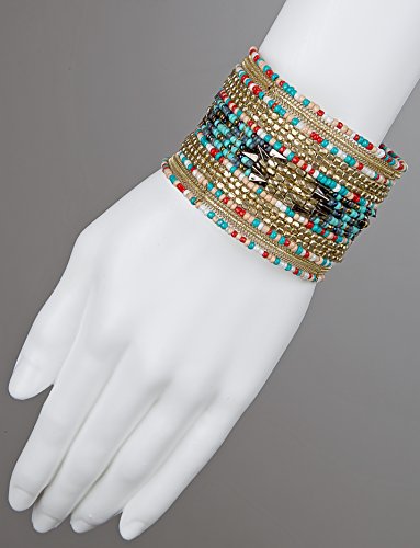 Bohemian Multi-Colored Beaded Cuff Bracelets for Women