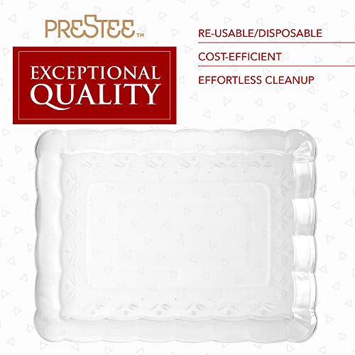 12 Disposable Plastic Serving Trays – | 9"X13" | Rectangular