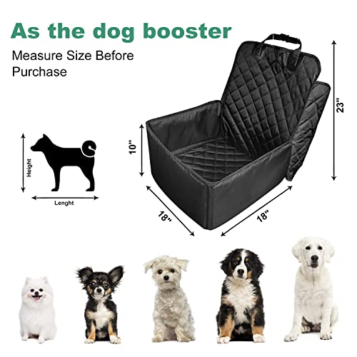 2 in 1 Dog Pet Front Seat Cover w/ Safety Belt(Black)