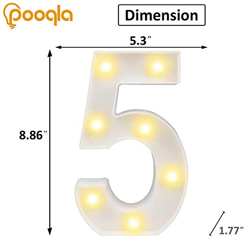 Decorative Led Light Up Numbers -White Plastic Marquee Numbers Battery Operated