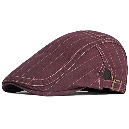 Mens Newsboy Hat Adjustable Breathable