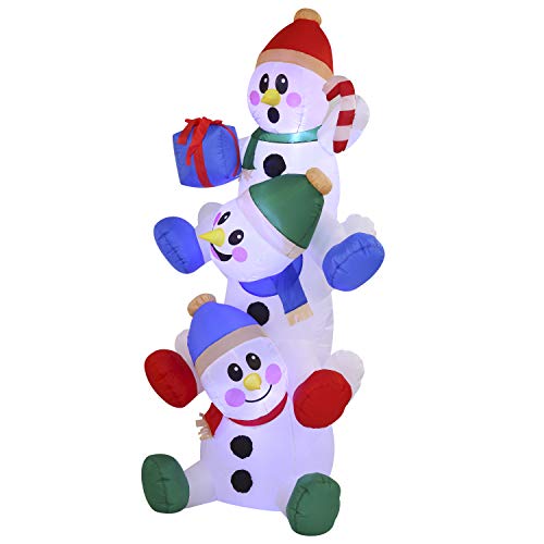 6 FT Snowman Inflatable with Build-in LEDs