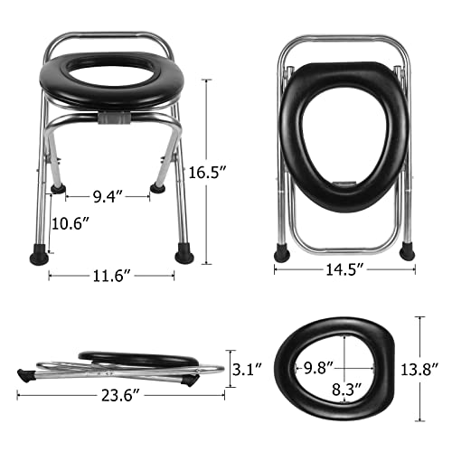 Upgraded Portable Toilet for Camping, 350LBS Weight Capacity