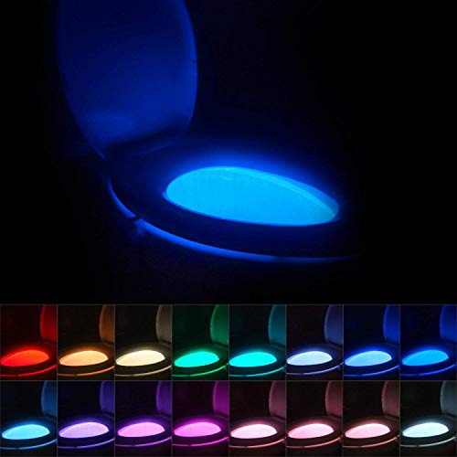 16-Color Toilet Night Light, Motion Sensor Activated Bathroom LED Bowl Nightlight