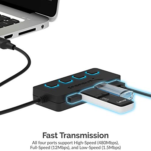 4-Port USB 2.0 Data Hub w/ Individual LED