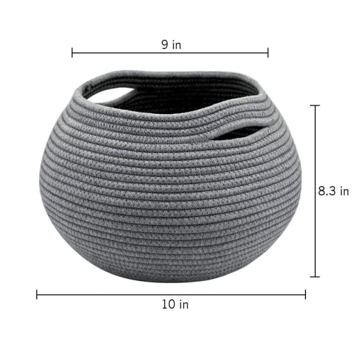 Cotton Rope Jute Round Baskets 10"D x 8.3"H