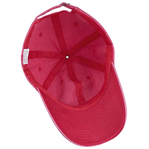 Unisex Baseball Cap Adjustable Washed Dyed Cotton Ball Hat (One Size)