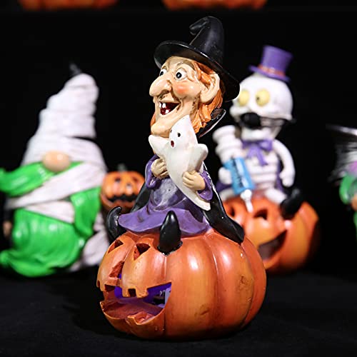 5.7-inch Resin Halloween Pumpkin Decoration, w/ LED Lights