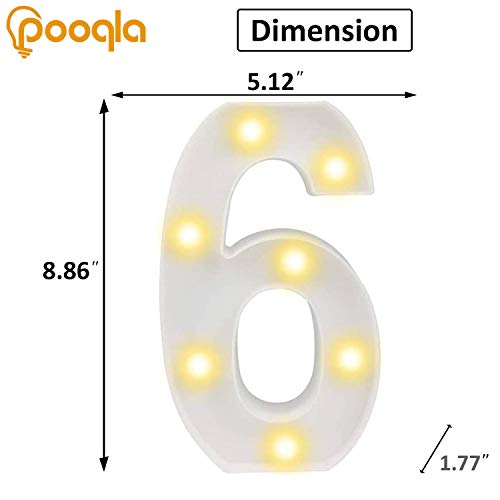 Decorative Led Light Up Numbers -White Plastic Marquee Numbers Battery Operated